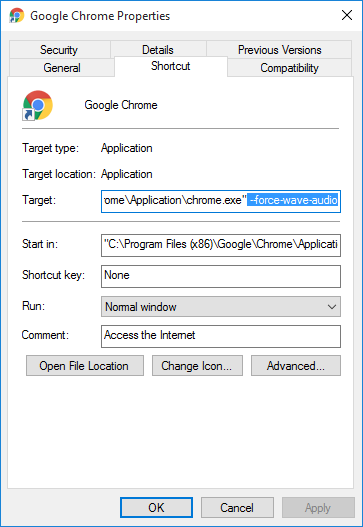 Force wave audio parameter for Google Chrome to force full channel audio